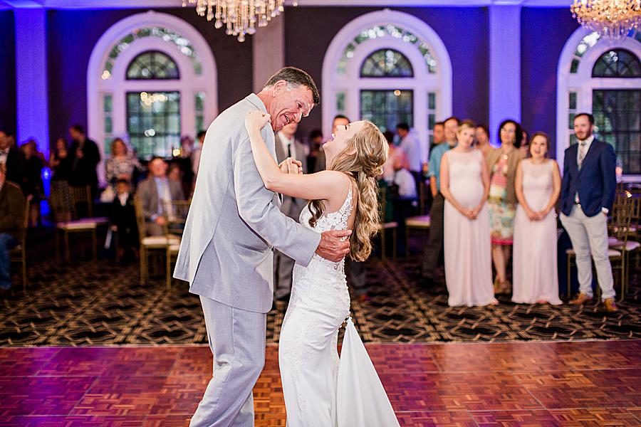 Daddy daughter dance at this The Olmsted Wedding by Knoxville Wedding Photographer, Amanda May Photos.
