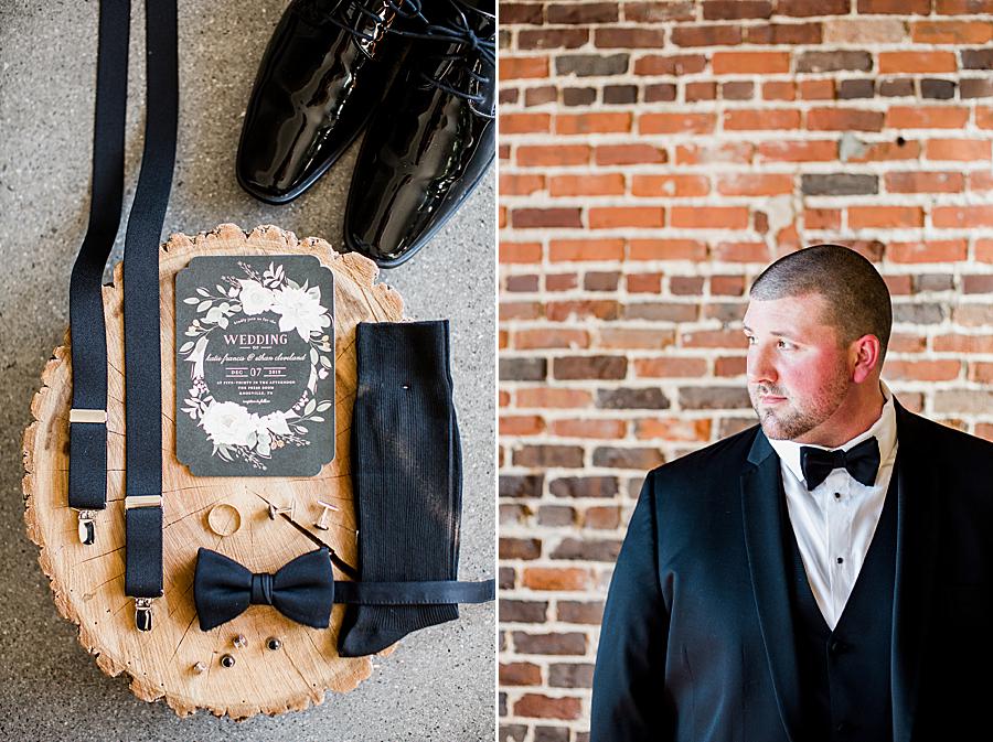 Groom at this The Press Room Wedding by Knoxville Wedding Photographer, Amanda May Photos.