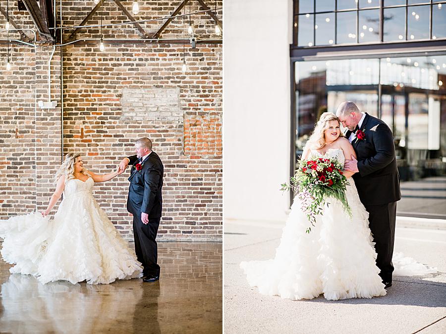 Twirling at this The Press Room Wedding by Knoxville Wedding Photographer, Amanda May Photos.