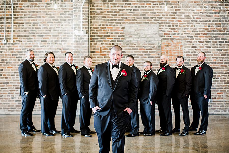 Groomsmen at this The Press Room Wedding by Knoxville Wedding Photographer, Amanda May Photos.