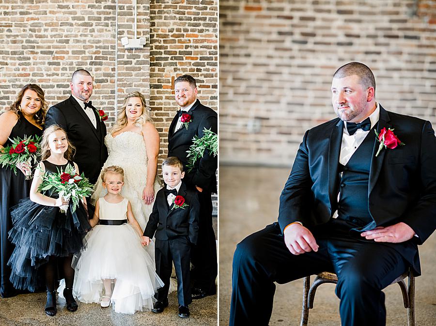 Flower girls and ring bearer at this The Press Room Wedding by Knoxville Wedding Photographer, Amanda May Photos.