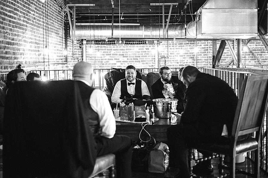 Groomsmen getting ready at this The Press Room Wedding by Knoxville Wedding Photographer, Amanda May Photos.