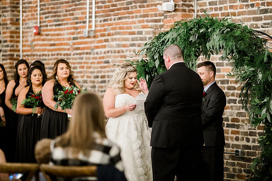Tearing up at this The Press Room Wedding by Knoxville Wedding Photographer, Amanda May Photos.