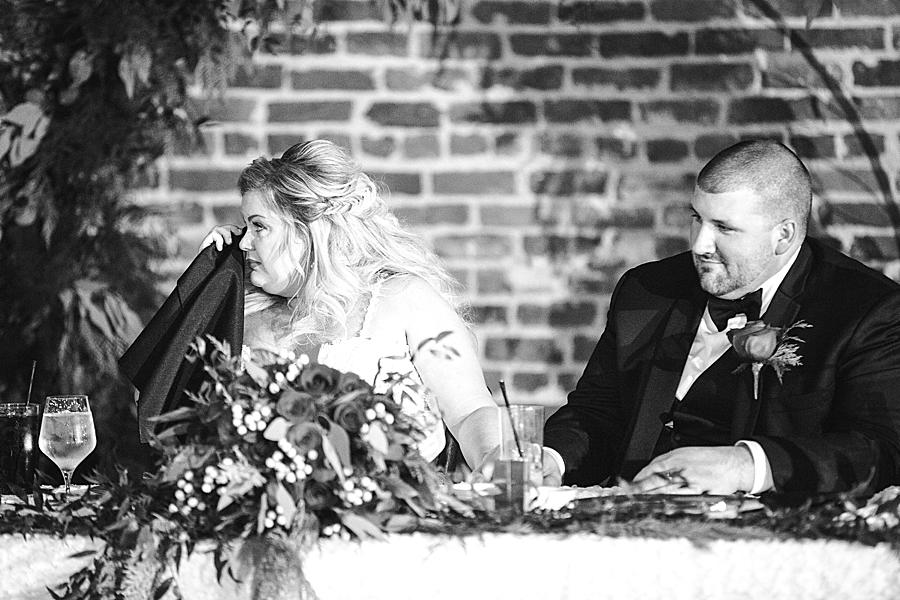 Black and white photo by Knoxville Wedding Photographer, Amanda May Photos.