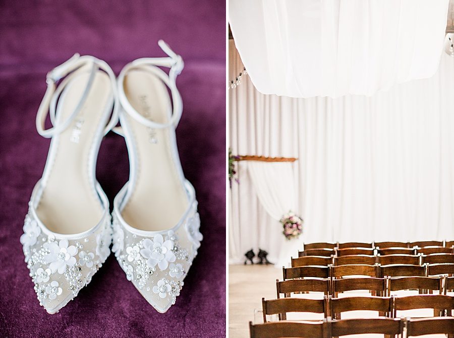 Bridal shoes at this Wedding at The Standard by Knoxville Wedding Photographer, Amanda May Photos.