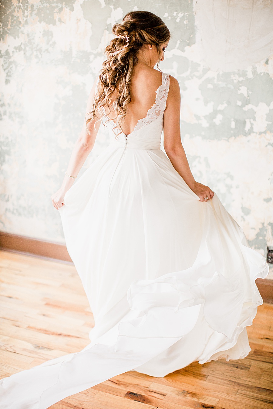 Bride twirling at this Wedding at The Standard by Knoxville Wedding Photographer, Amanda May Photos.