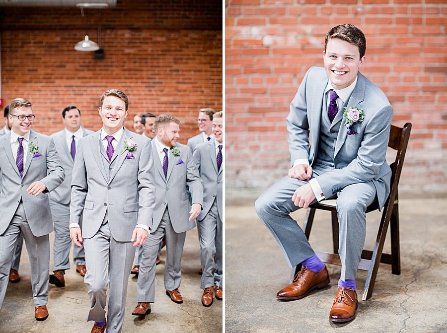 Groom sitting down at this Wedding at The Standard by Knoxville Wedding Photographer, Amanda May Photos.