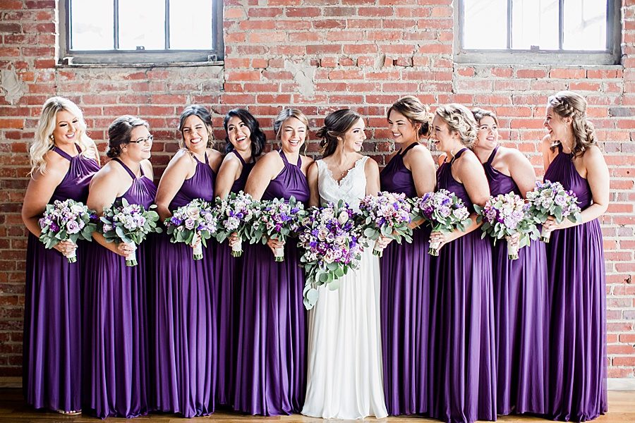 Dark purple bridesmaid dresses at this Wedding at The Standard by Knoxville Wedding Photographer, Amanda May Photos.