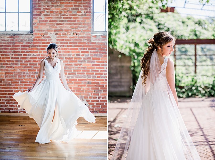Twirling the gown at this Wedding at The Standard by Knoxville Wedding Photographer, Amanda May Photos.