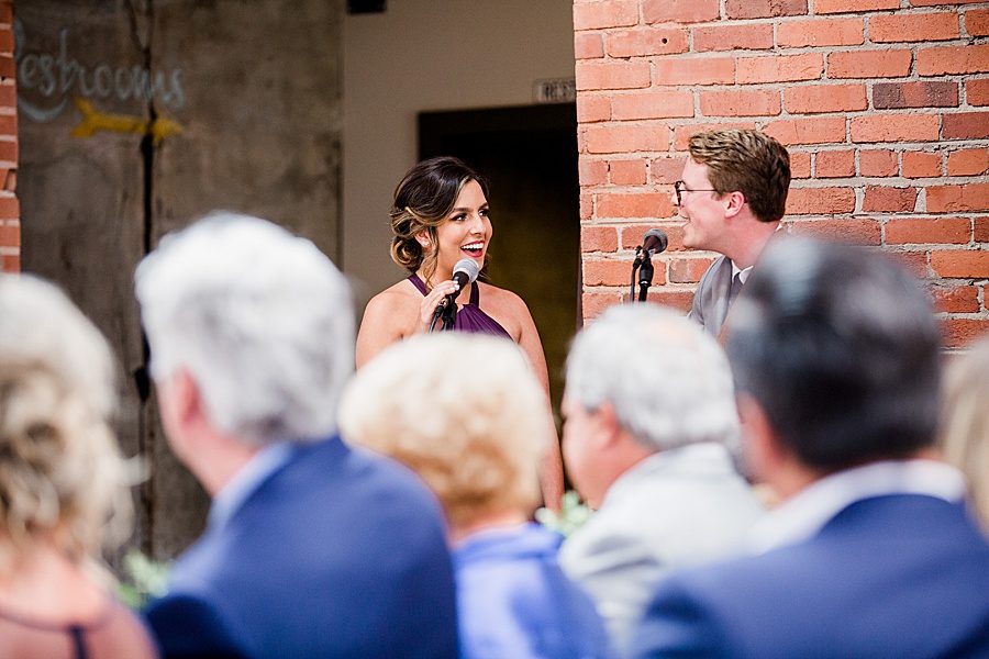 Singing at the ceremony at this Wedding at The Standard by Knoxville Wedding Photographer, Amanda May Photos.