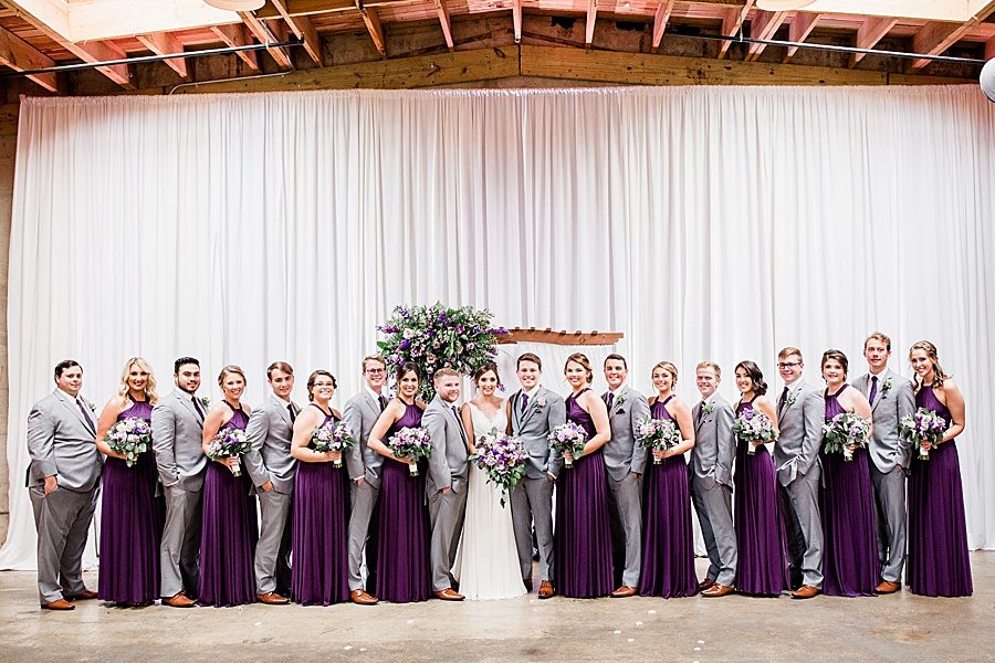 The whole wedding party at this Wedding at The Standard by Knoxville Wedding Photographer, Amanda May Photos.