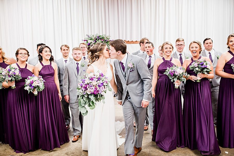 Bride and groom kissing at this Wedding at The Standard by Knoxville Wedding Photographer, Amanda May Photos.