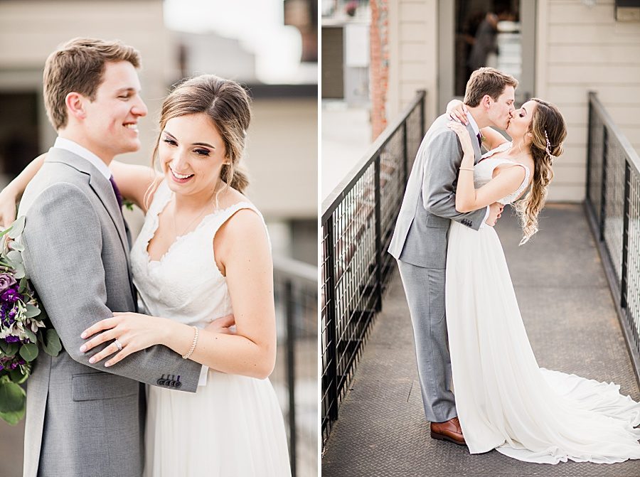 Kissing outside by Knoxville Photographer, Amanda May Photos.