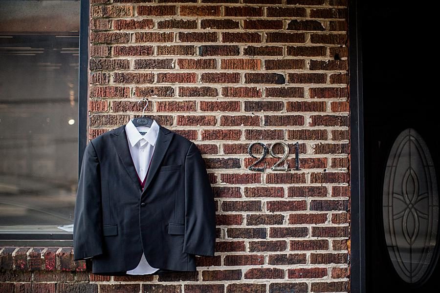 Tuxedo jacket at this The Foundry Wedding by Knoxville Wedding Photographer, Amanda May Photos.