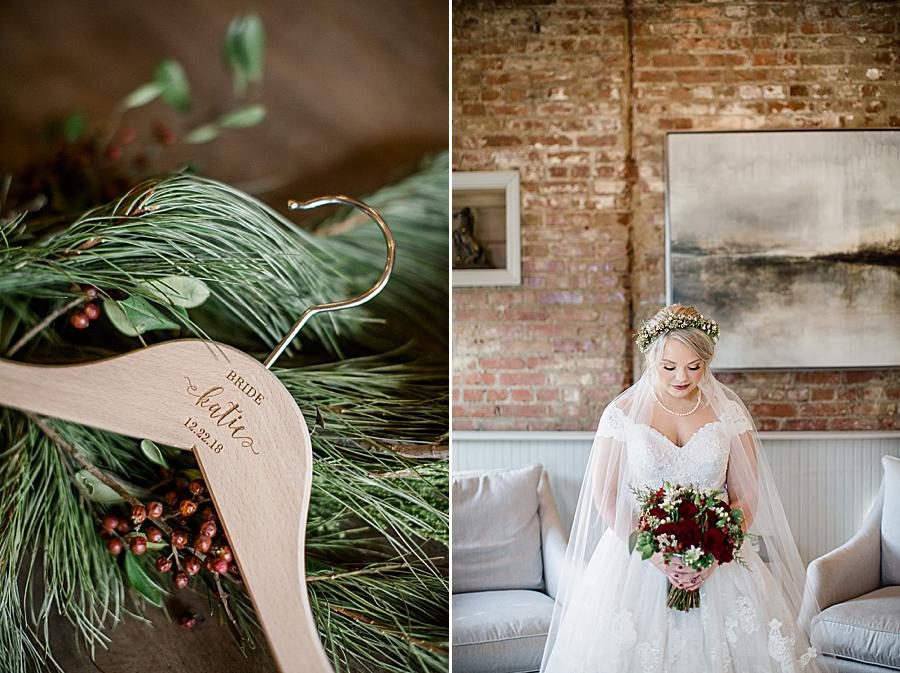 Personalized hanger at this The Foundry Wedding by Knoxville Wedding Photographer, Amanda May Photos.