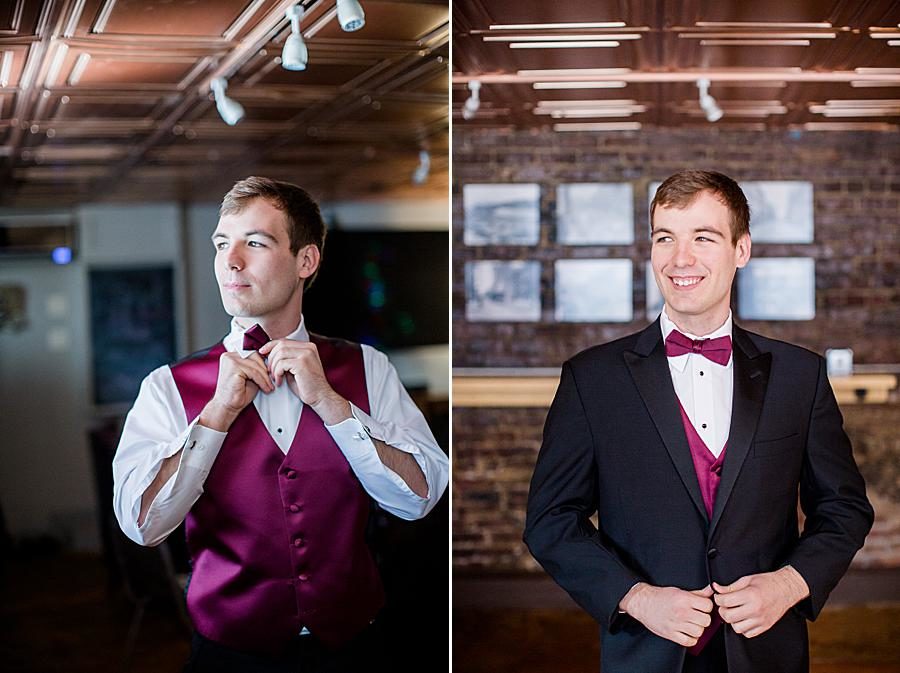 The groom at this The Foundry Wedding by Knoxville Wedding Photographer, Amanda May Photos.