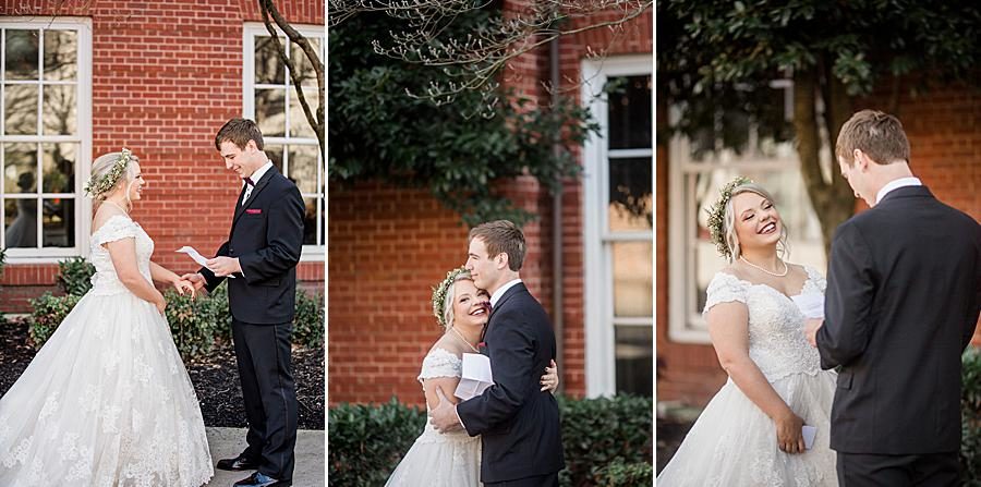 Hugging at this The Foundry Wedding by Knoxville Wedding Photographer, Amanda May Photos.
