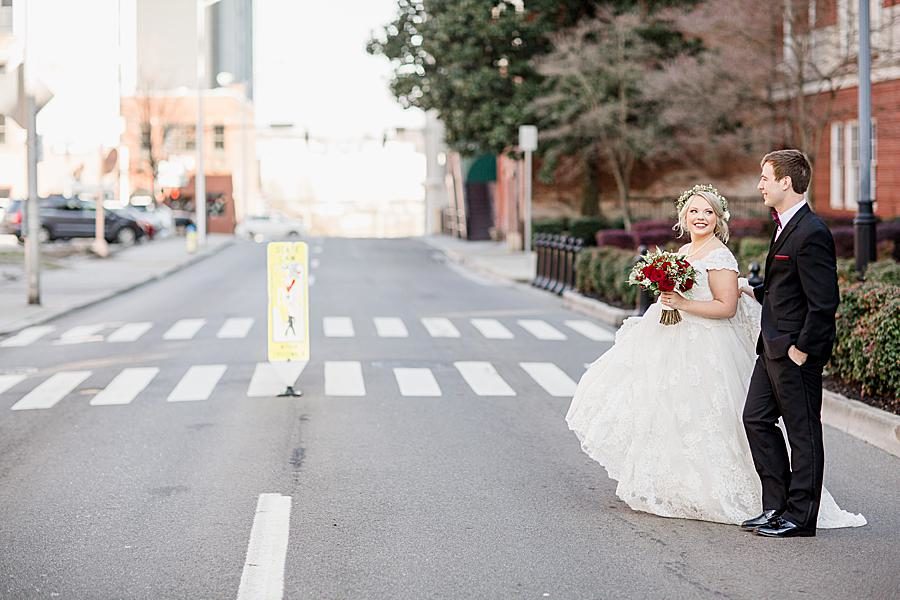 Gay Street at this The Foundry Wedding by Knoxville Wedding Photographer, Amanda May Photos.