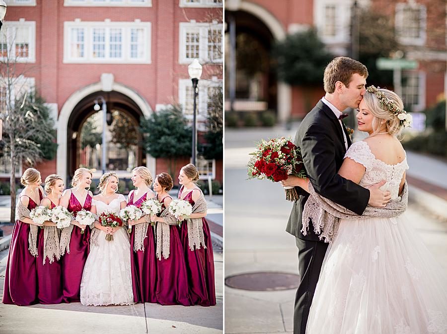 Forehead kiss at this The Foundry Wedding by Knoxville Wedding Photographer, Amanda May Photos.