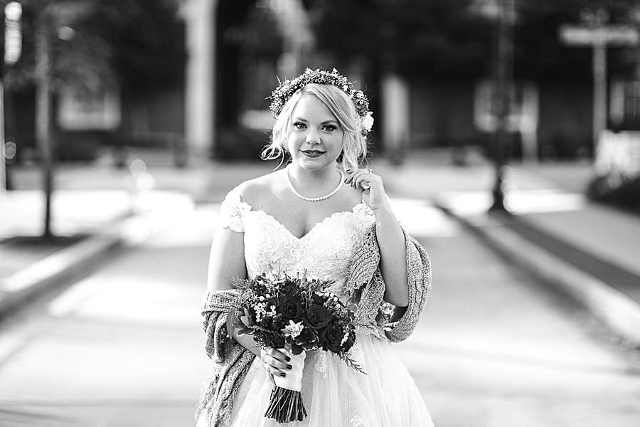 Just the bride at this The Foundry Wedding by Knoxville Wedding Photographer, Amanda May Photos.