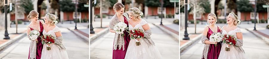 Maid of honor at this The Foundry Wedding by Knoxville Wedding Photographer, Amanda May Photos.