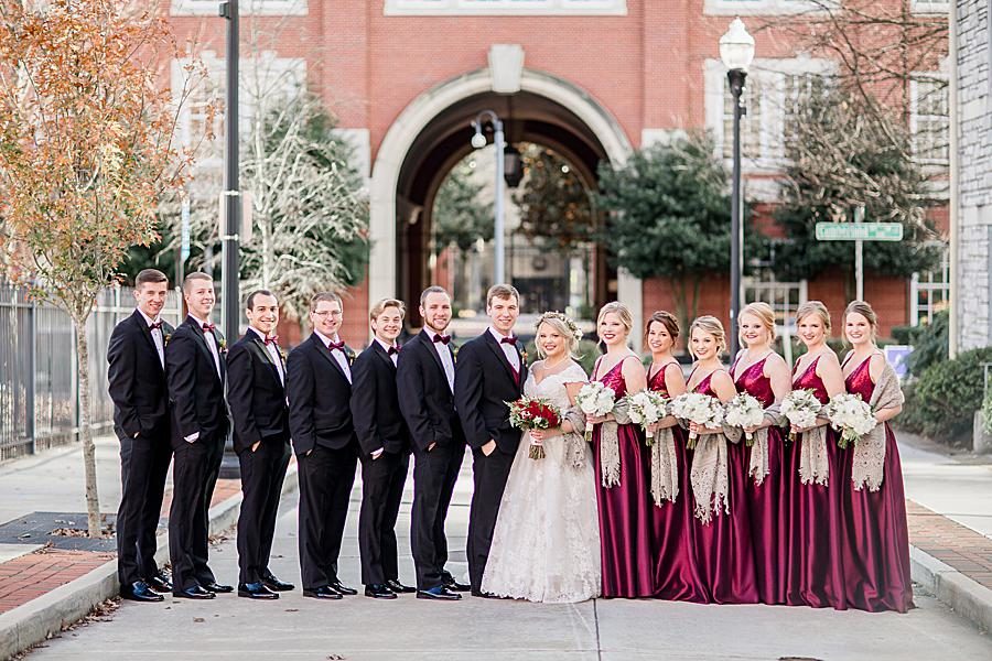 Bridal party at this The Foundry Wedding by Knoxville Wedding Photographer, Amanda May Photos.