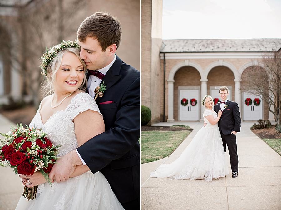 Hug from behind at this The Foundry Wedding by Knoxville Wedding Photographer, Amanda May Photos.