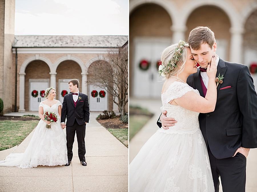 Kiss on the cheek at this The Foundry Wedding by Knoxville Wedding Photographer, Amanda May Photos.