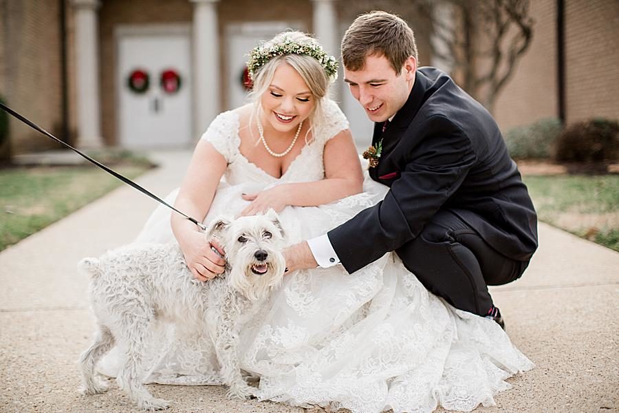 White dog at this The Foundry Wedding by Knoxville Wedding Photographer, Amanda May Photos.