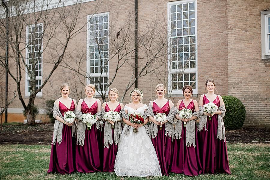 Grey shawls at this The Foundry Wedding by Knoxville Wedding Photographer, Amanda May Photos.