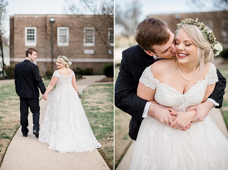 Smiling at this The Foundry Wedding by Knoxville Wedding Photographer, Amanda May Photos.