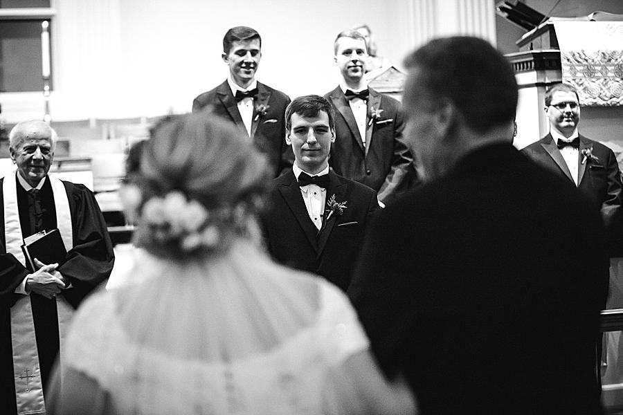 Walking down the aisle at this The Foundry Wedding by Knoxville Wedding Photographer, Amanda May Photos.