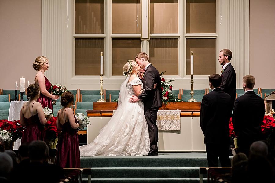 You may kiss the bride at this The Foundry Wedding by Knoxville Wedding Photographer, Amanda May Photos.