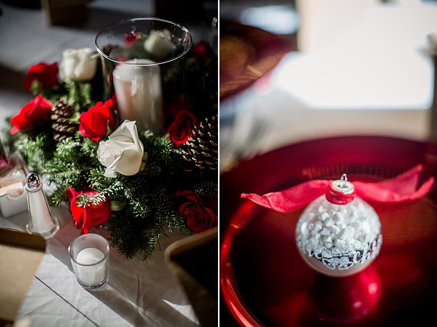 Ornament favors at this The Foundry Wedding by Knoxville Wedding Photographer, Amanda May Photos.