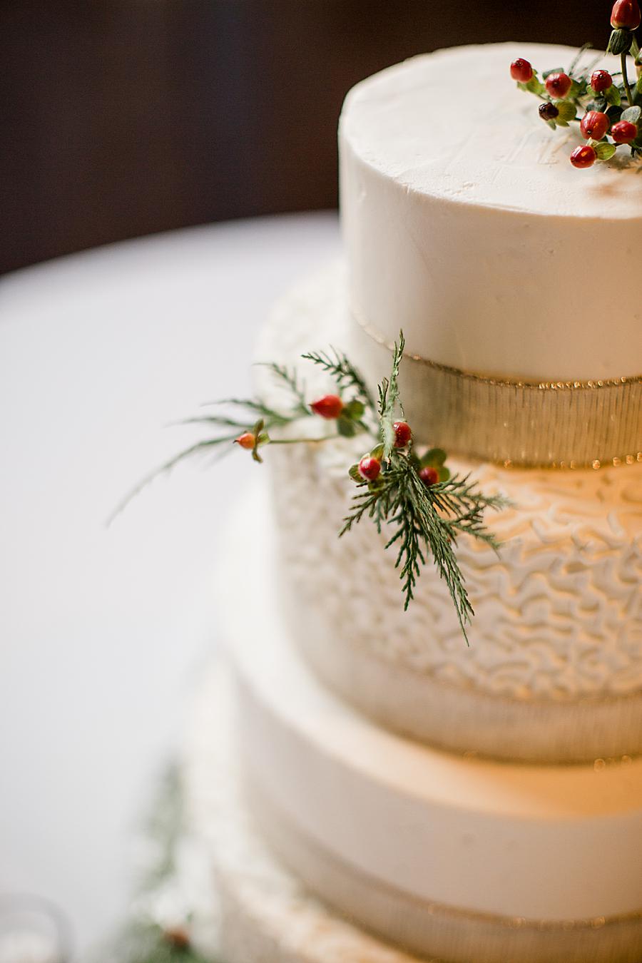 The cake at this The Foundry Wedding by Knoxville Wedding Photographer, Amanda May Photos.