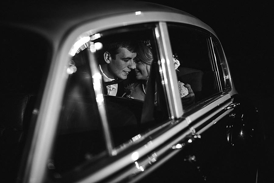 In the car at this The Foundry Wedding by Knoxville Wedding Photographer, Amanda May Photos.