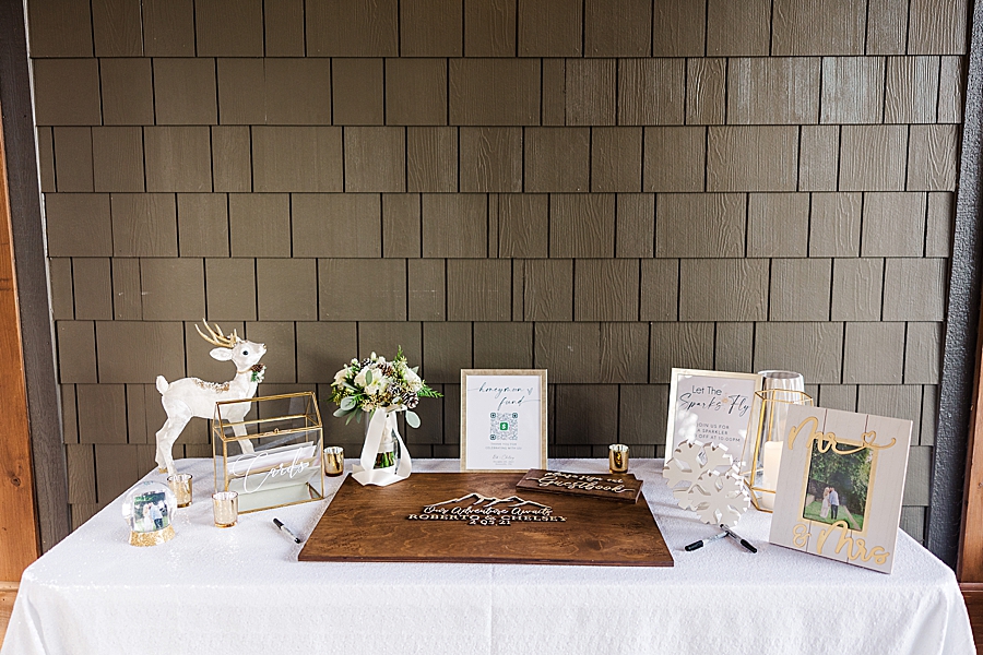guest book sitting on table