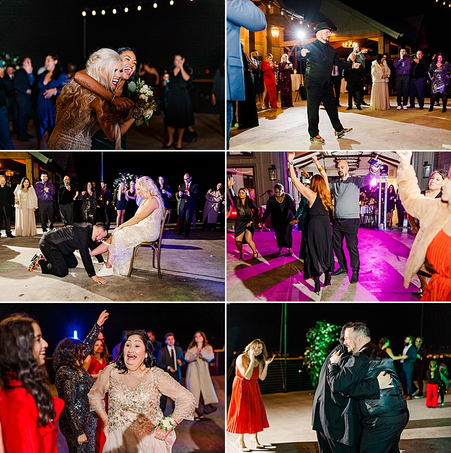 collage of reception dancing