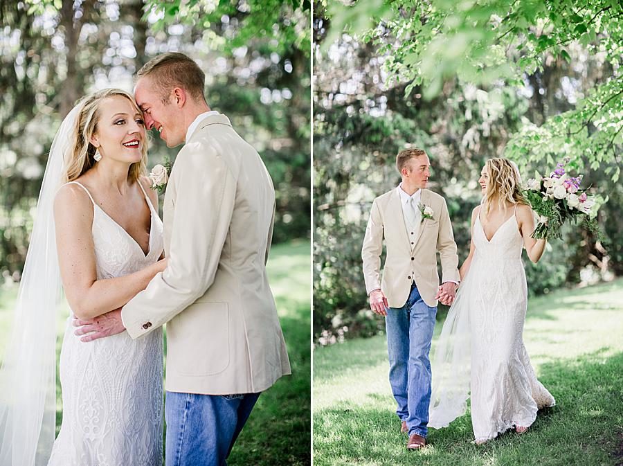 Bride and groom at this Dayton wedding by Knoxville Wedding Photographer, Amanda May Photos.