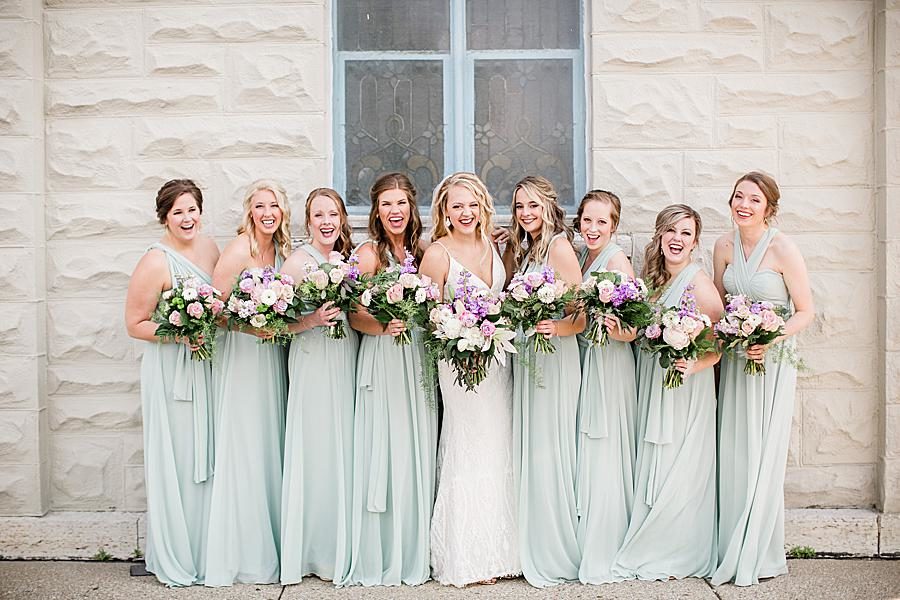 Pastel bridesmaid dresses at this Dayton wedding by Knoxville Wedding Photographer, Amanda May Photos.