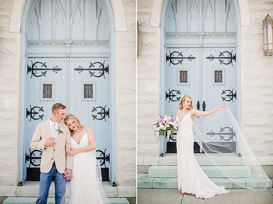 Long veil at this Dayton wedding by Knoxville Wedding Photographer, Amanda May Photos.
