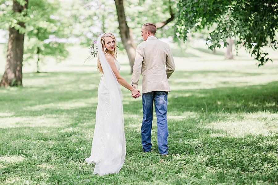 Couple poses at this Dayton wedding by Knoxville Wedding Photographer, Amanda May Photos.