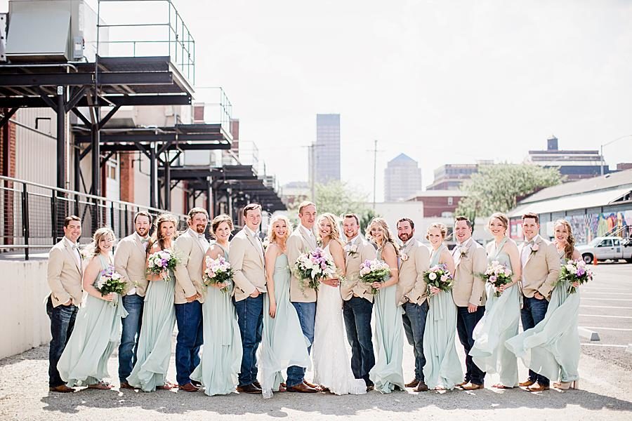 Downtown Dayton at this Dayton wedding by Knoxville Wedding Photographer, Amanda May Photos.