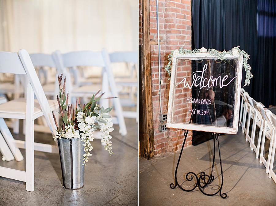 Welcome sign at this Dayton wedding by Knoxville Wedding Photographer, Amanda May Photos.