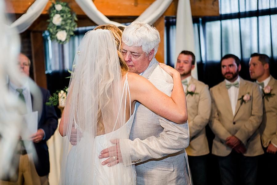 Giving her away at this Dayton wedding by Knoxville Wedding Photographer, Amanda May Photos.