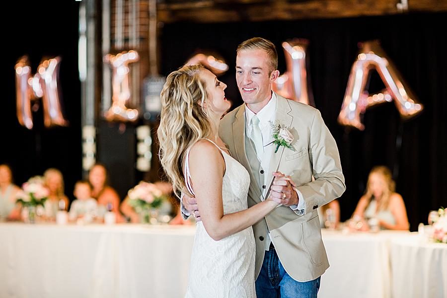First dance at this Dayton wedding by Knoxville Wedding Photographer, Amanda May Photos.