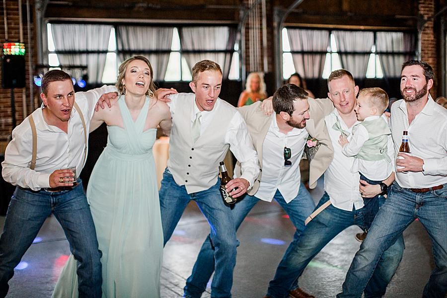 Bridal party dance at this Dayton wedding by Knoxville Wedding Photographer, Amanda May Photos.