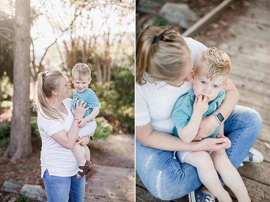 Hugging mom at this Mommy & Me Session by Knoxville Wedding Photographer, Amanda May Photos.