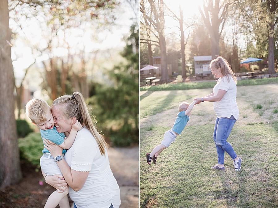 Swinging at this Mommy & Me Session by Knoxville Wedding Photographer, Amanda May Photos.