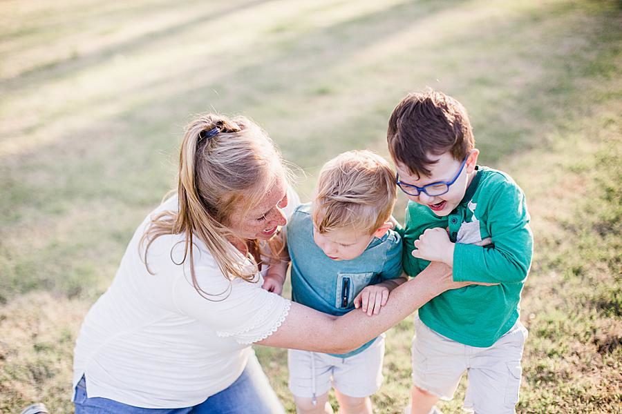 Playing together at this Mommy & Me Session by Knoxville Wedding Photographer, Amanda May Photos.